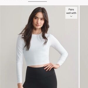 RHONE White Long Sleeve Crop Top